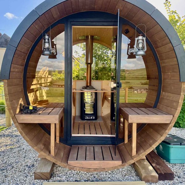 The Cozy Cow Sauna wood-fired sauna